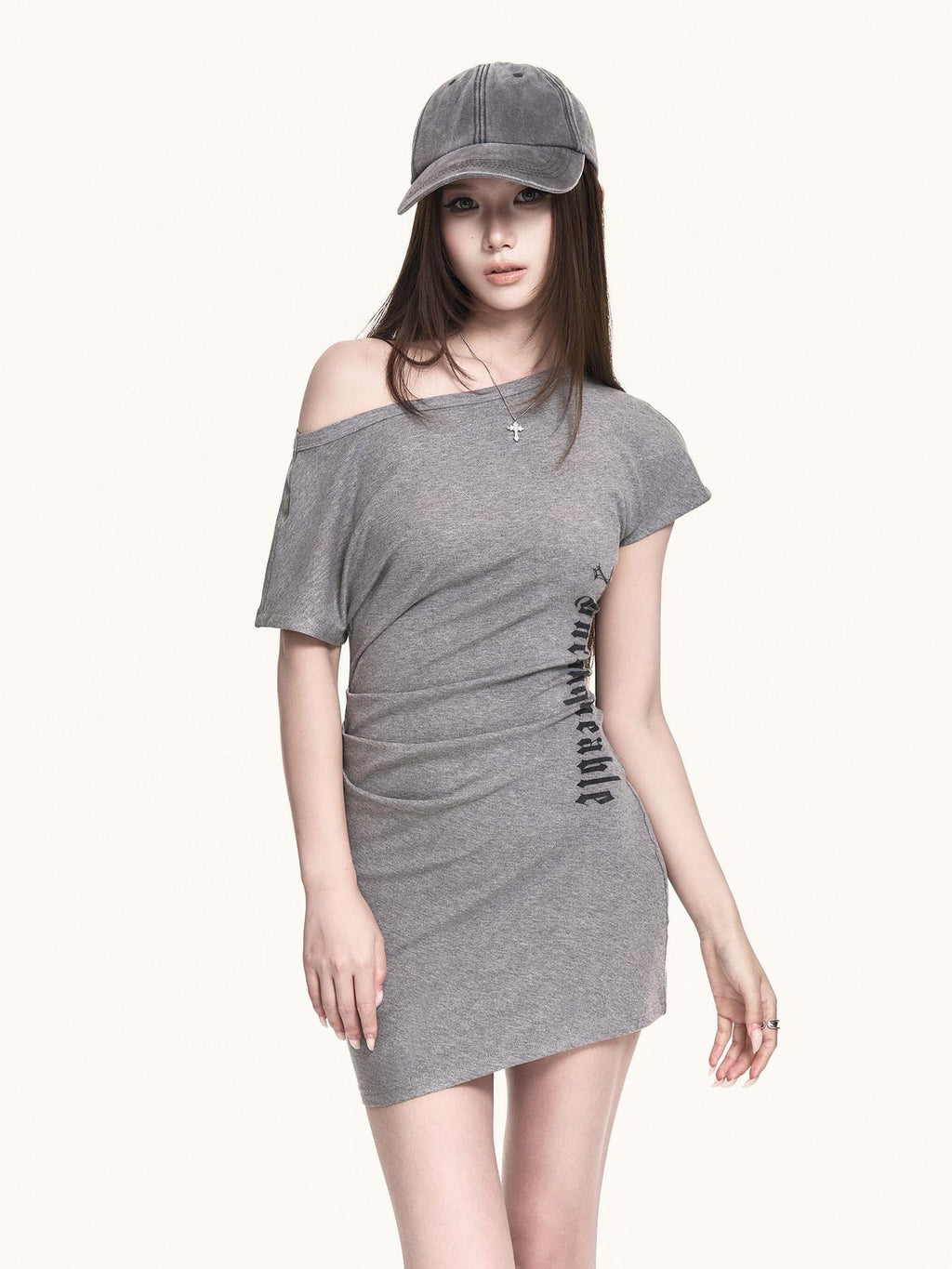 VOCK Street Bodycon Short Sleeve Print Women's Cotton Blend Off-shoulder Mini Dresses