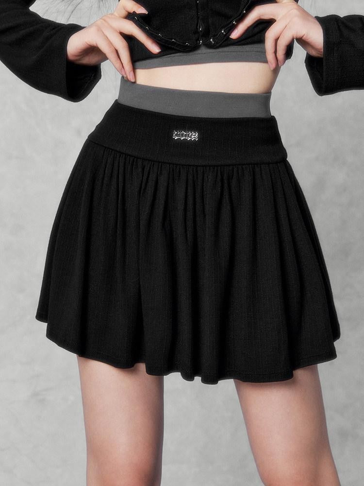 VOCK Sweetheart Swirl Contrast Cardigan Camisole Waist Women's Matching Skirt Sets