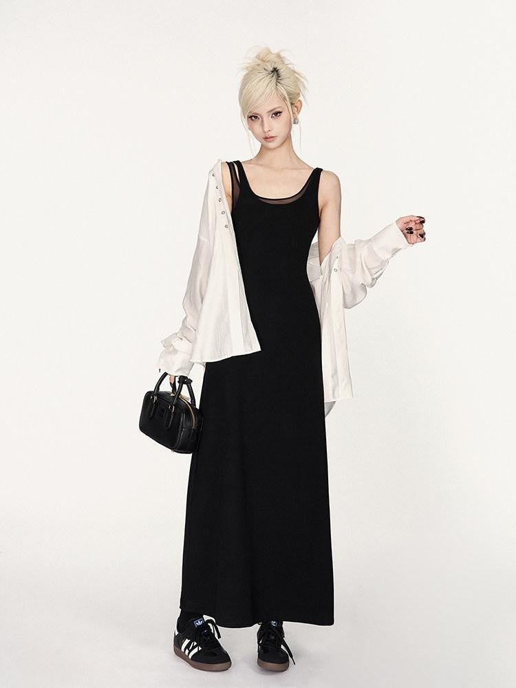 VOCK Textured Ruffled French Loose Buttoned Shirt Collar Women's Matching Skirt Sets