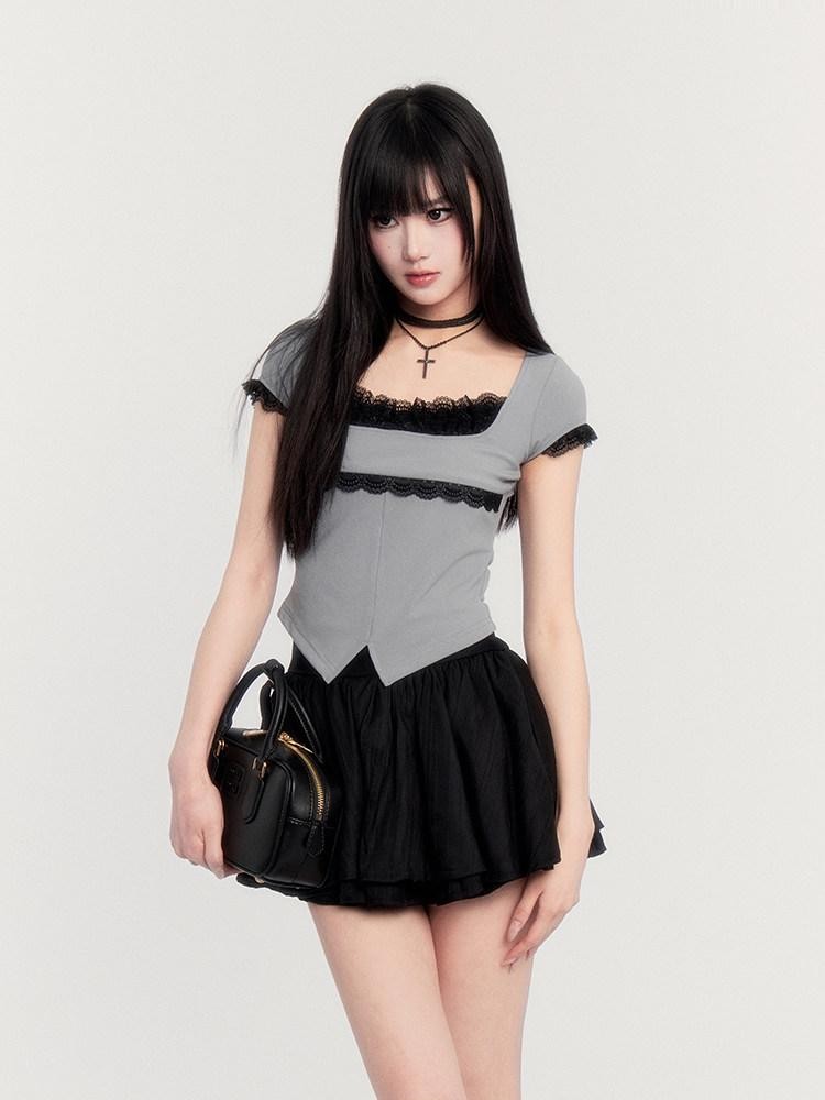 VOCK Tie Waist Button Polo Collar Long Sleeve Textured Women's Matching Skirt Sets