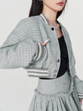 VOCK_Tweed_Cropped_Baseball_Jacket_High_Waist_Women's_Polyester_Matching_Skirt_Sets_687444606247_MISSTT