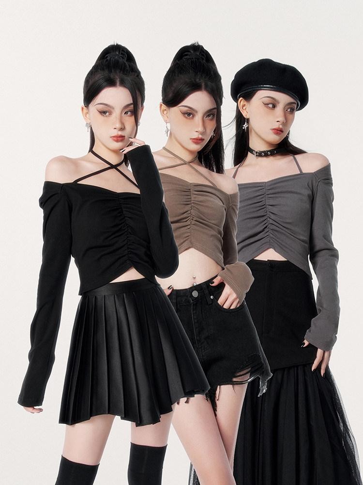 VOCK Tweed Cropped Baseball Jacket High Waist Women's Polyester Matching Skirt Sets