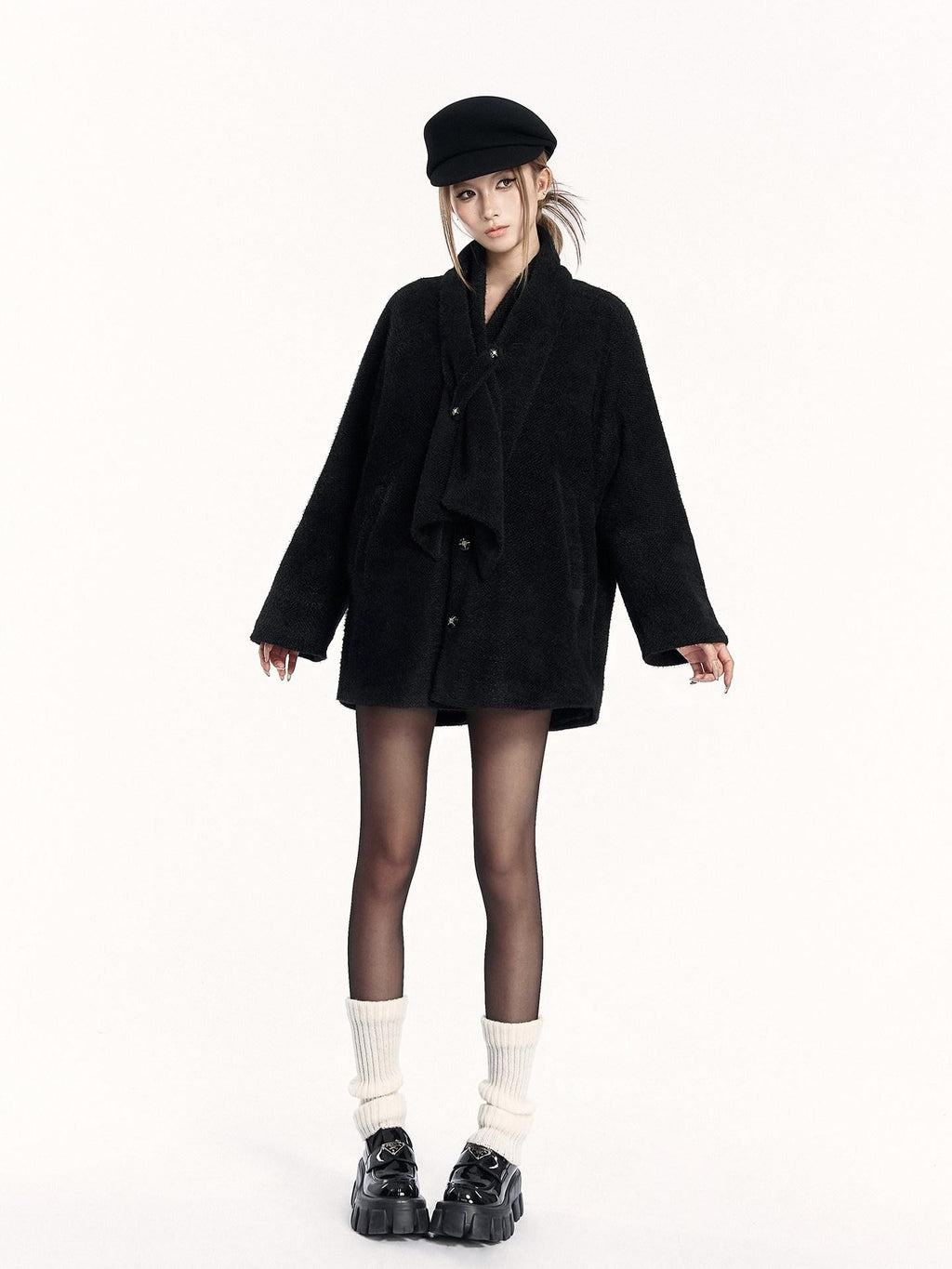 VOCK Vintage Fur Lined Multi Pocket Women's Polyester Short Coats