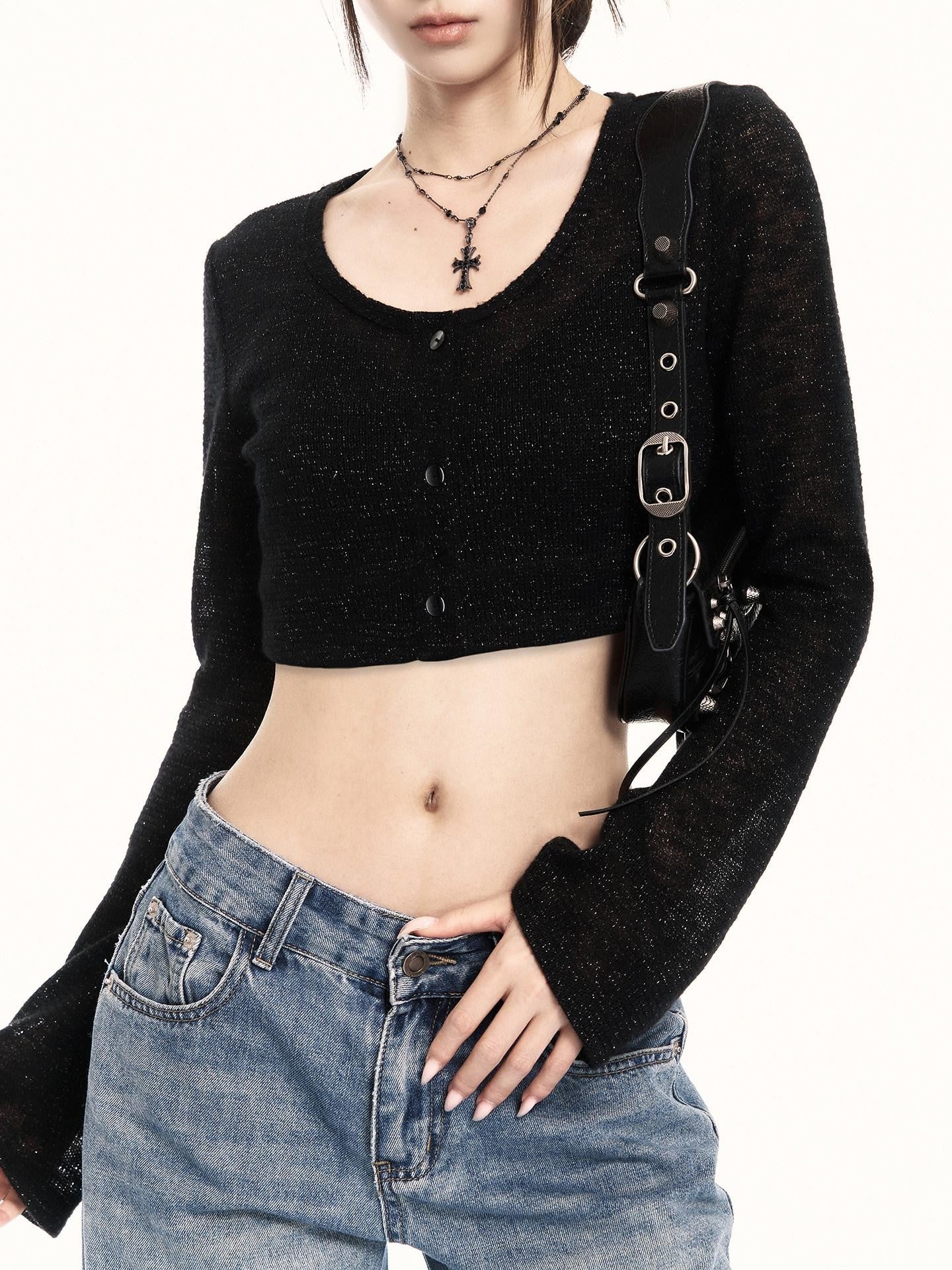 VOCK Washed Distressed Retro Natural Waist Women's Denim Wide-leg Jeans