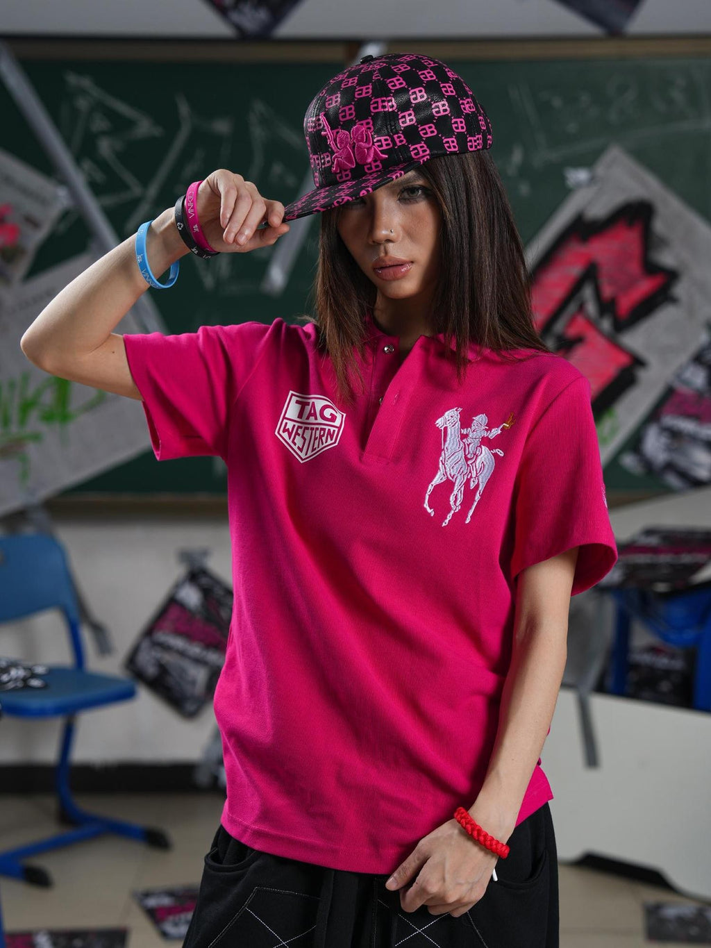 Vinkid American Streetwear Letter Print Women's Cotton Short Sleeve T-shirts