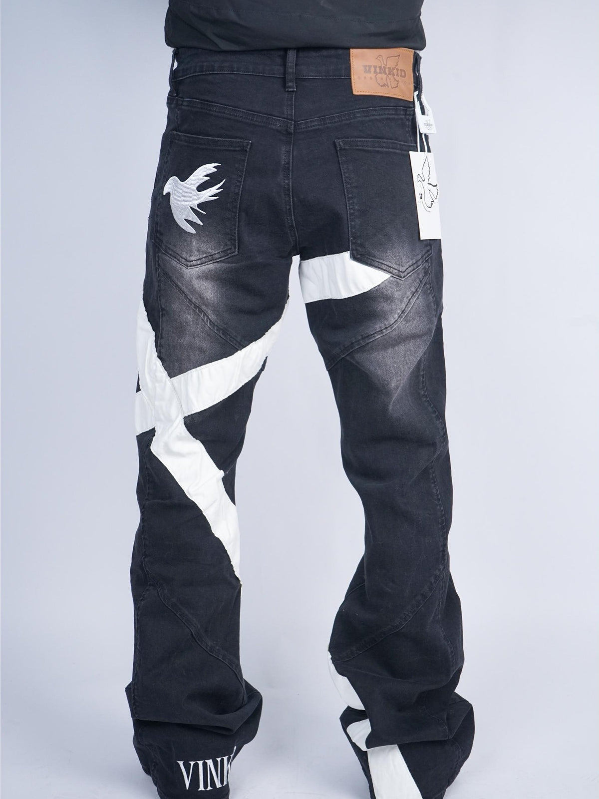 Vinkid Cross Low Waist Women's Denim Slim Jeans