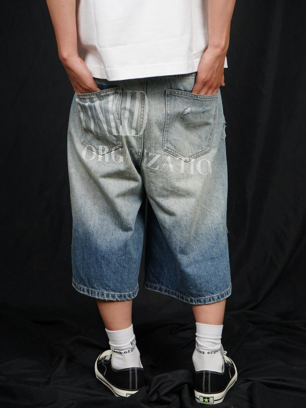 Vinkid Distressed Ripped Loose Fit Mid Rise Women's Denim Shorts