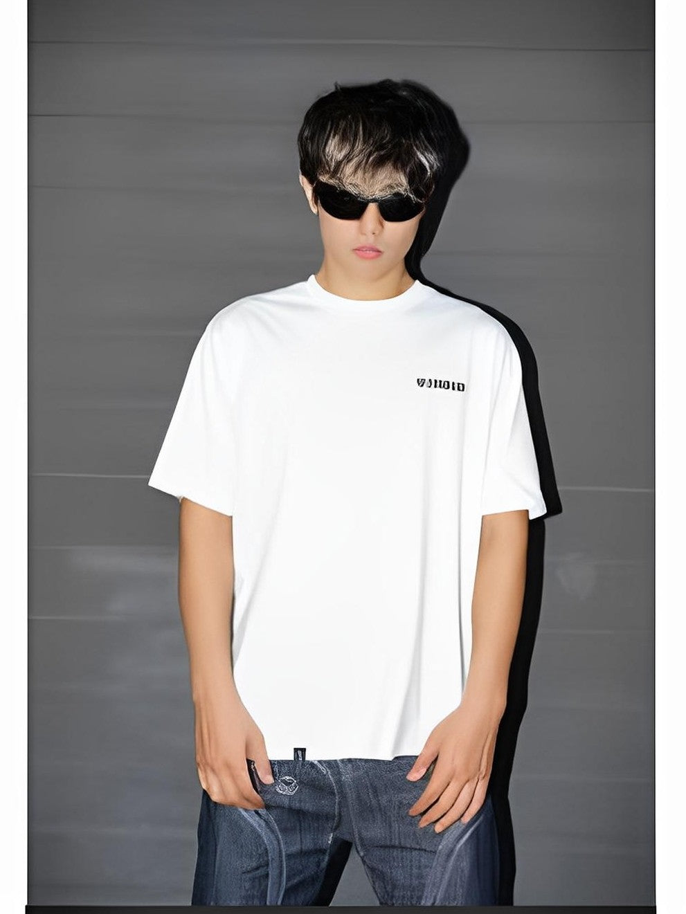 Vinkid Letter Print Embroidered Loose American Style Women's Cotton Short Sleeve T-shirts