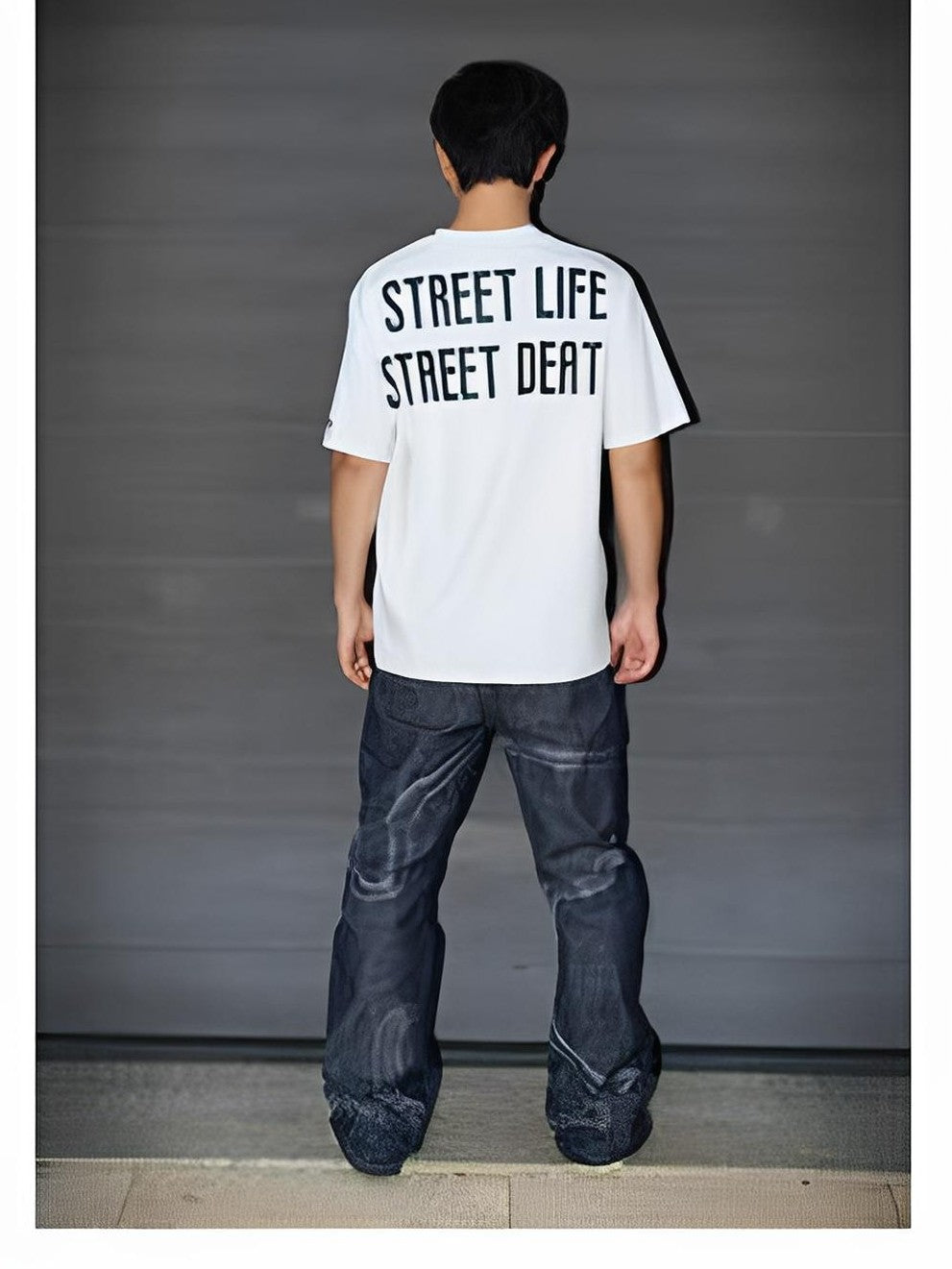 Vinkid Letter Print Embroidered Loose American Style Women's Cotton Short Sleeve T-shirts