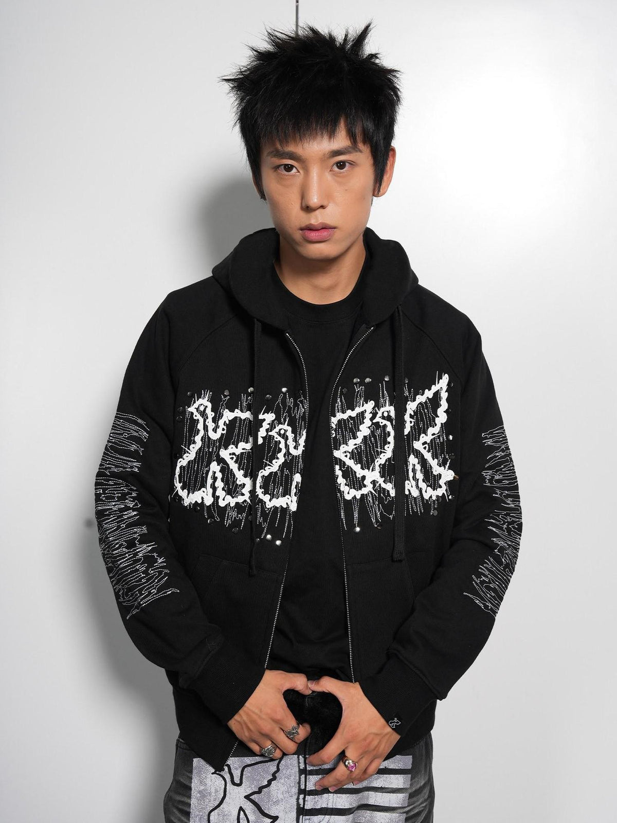 Vinkid Peace Dove Print Loose Fit Women's Blend Zip-up Hoodies