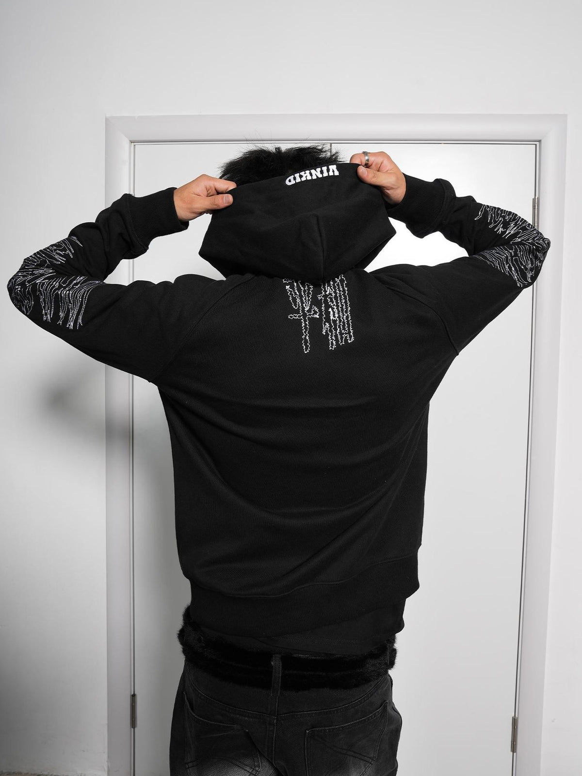 Vinkid Peace Dove Print Loose Fit Women's Blend Zip-up Hoodies