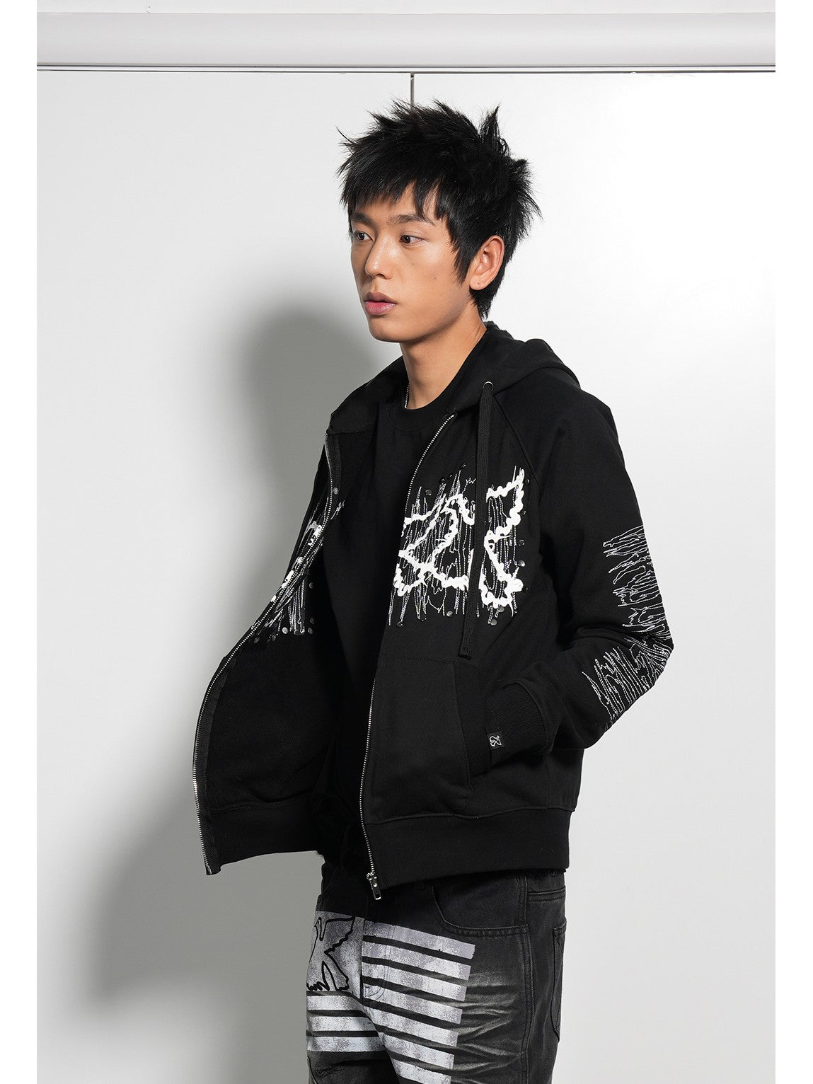 Vinkid Peace Dove Print Loose Fit Women's Blend Zip-up Hoodies