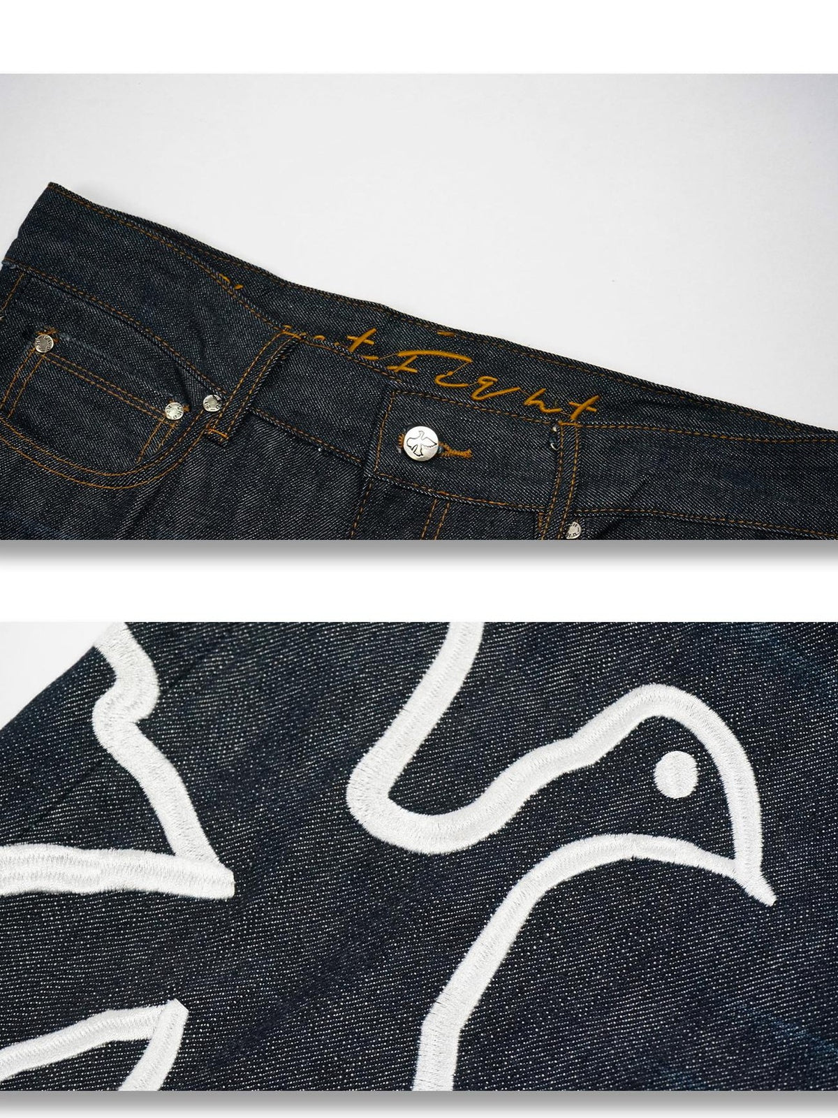 Vinkid Raw Denim Dove Embroidered Women's Denim Slim Jeans