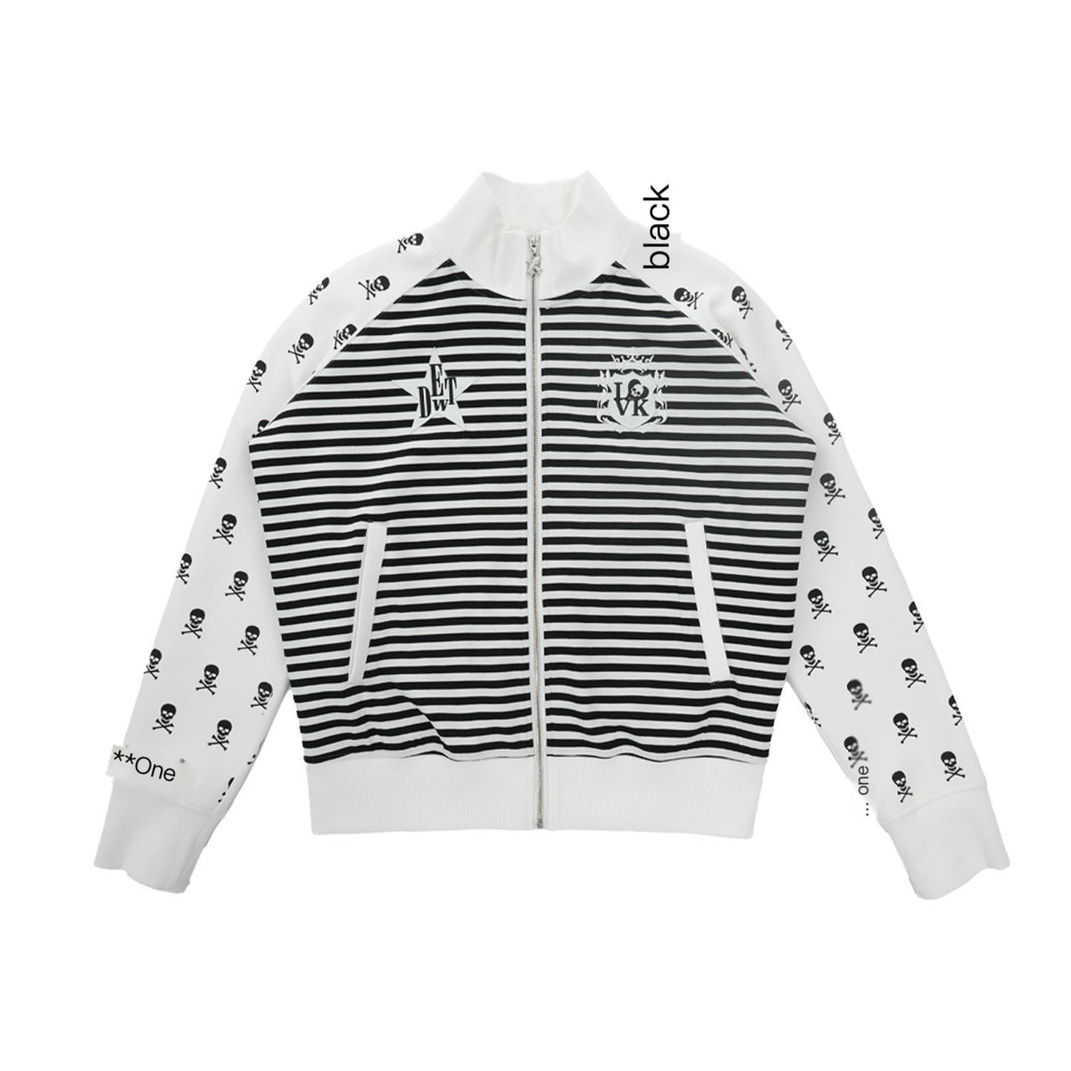 Vinkid_Striped_Skull_Spliced_Zip_Stand_Collar_Women's_Casual_Jackets_1076824201652_MISSTT