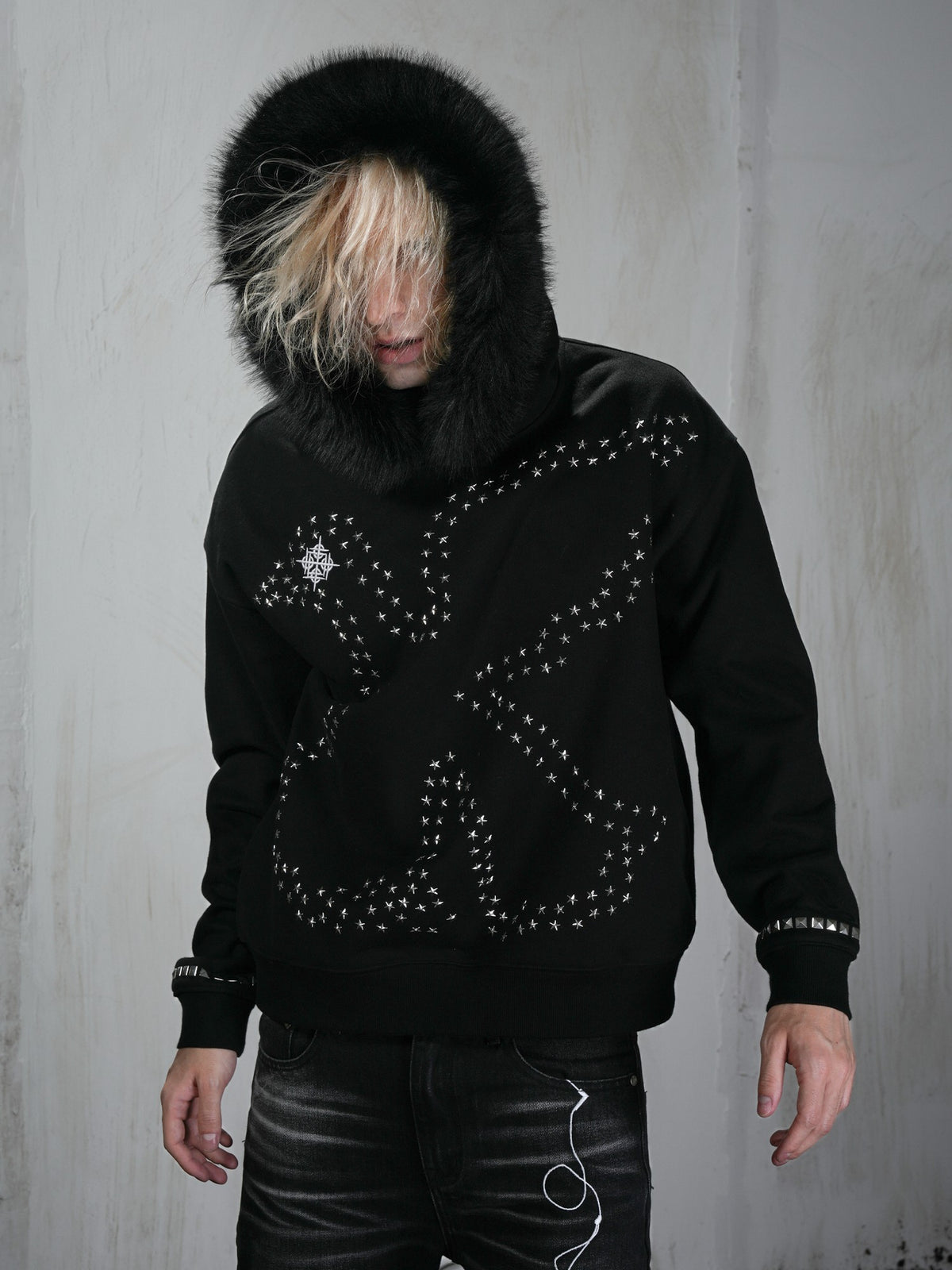 Vinkid Studded Dove Graphic American Style Women's Cotton Hoodies