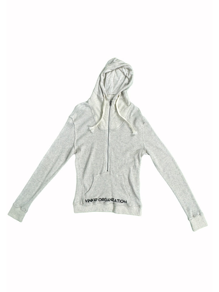 Vinkid_Waffle_Knit_Loose_Hooded_Women's_Cotton_Poly_Quarter-zip_Sweatshirts_956216926229_MISSTT