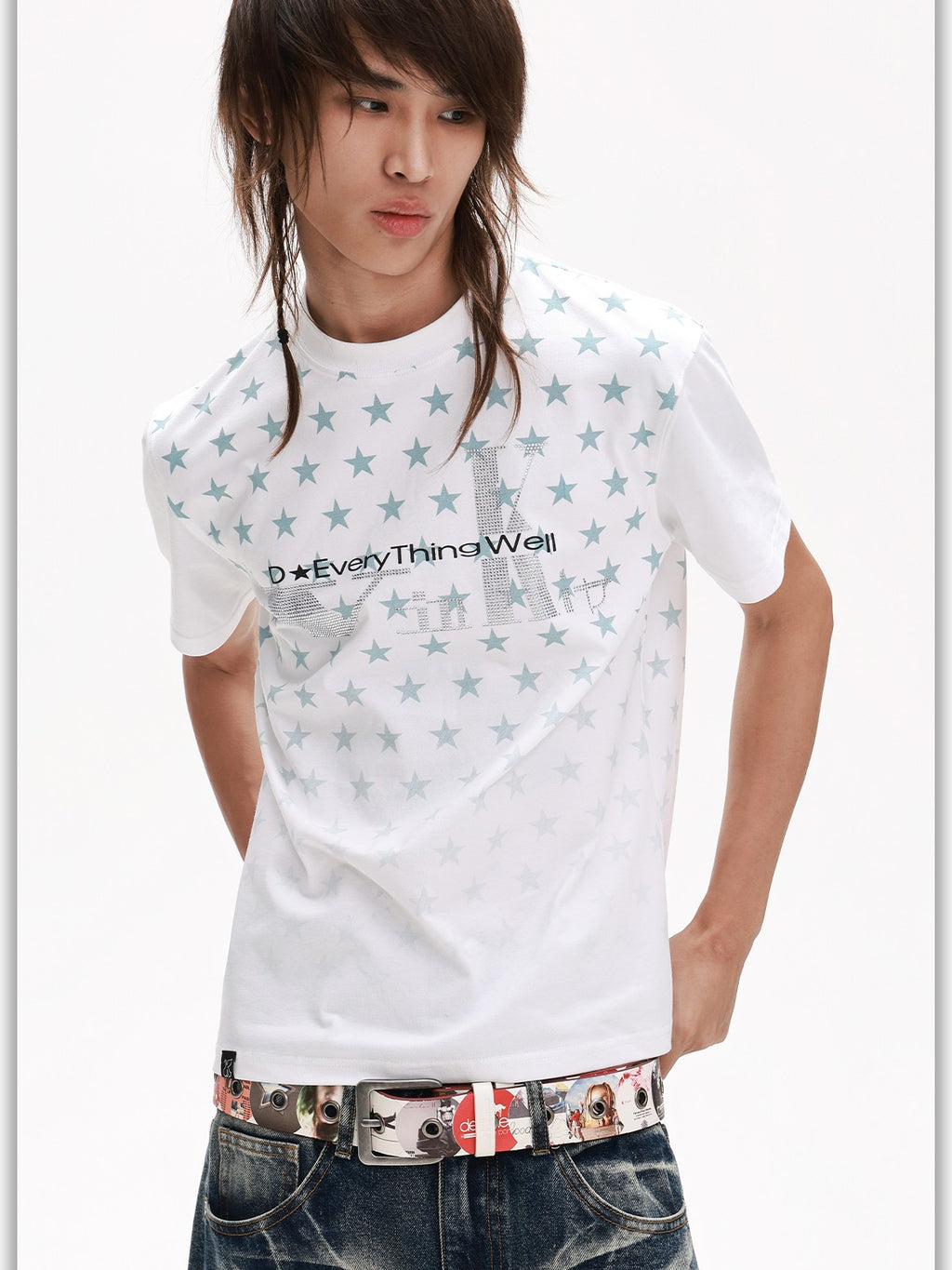 White Star Graphic American Streetwear Women's Cotton Short Sleeve T-shirts
