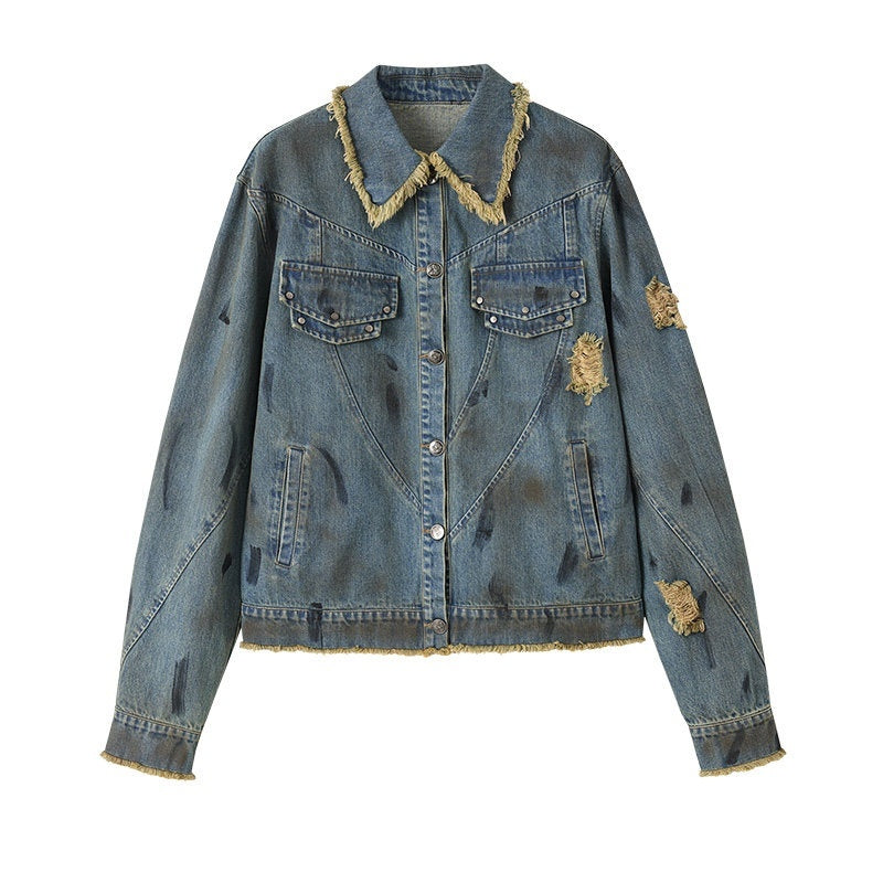 YUKAHOUSE_American_Vintage_Frayed_Collar_Loose_Jacket_Women's_Denim_Matching_Skirt_Sets_762356849349_MISSTT