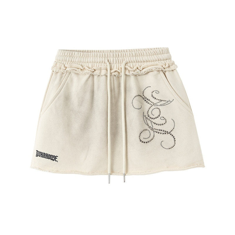 YUKAHOUSE_Beige_Distressed_Wash_Drawstring_A_Line_Hip_Hugging_Women's_Mini_Skirts_762410911364_MISSTT