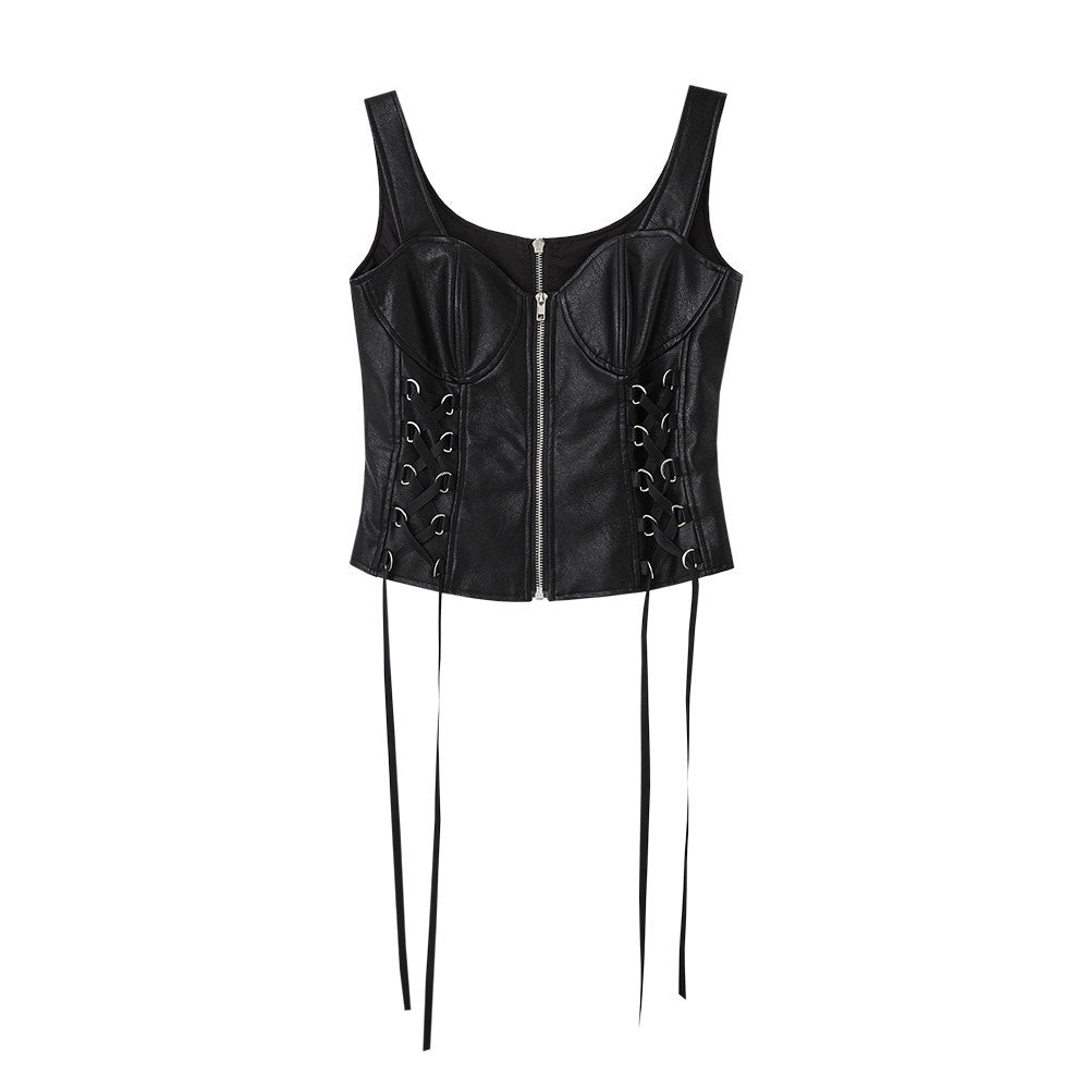 YUKAHOUSE_Black_Boned_Bust_Strappy_Women's_Pu_Faux_Leather_Solid_Camisoles_712598374128_MISSTT