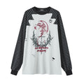 YUKAHOUSE_Black_Gray_Distressed_Striped_Raglan_Women's_Cotton_Blend_Long_Sleeve_T-shirts_822245008248_MISSTT