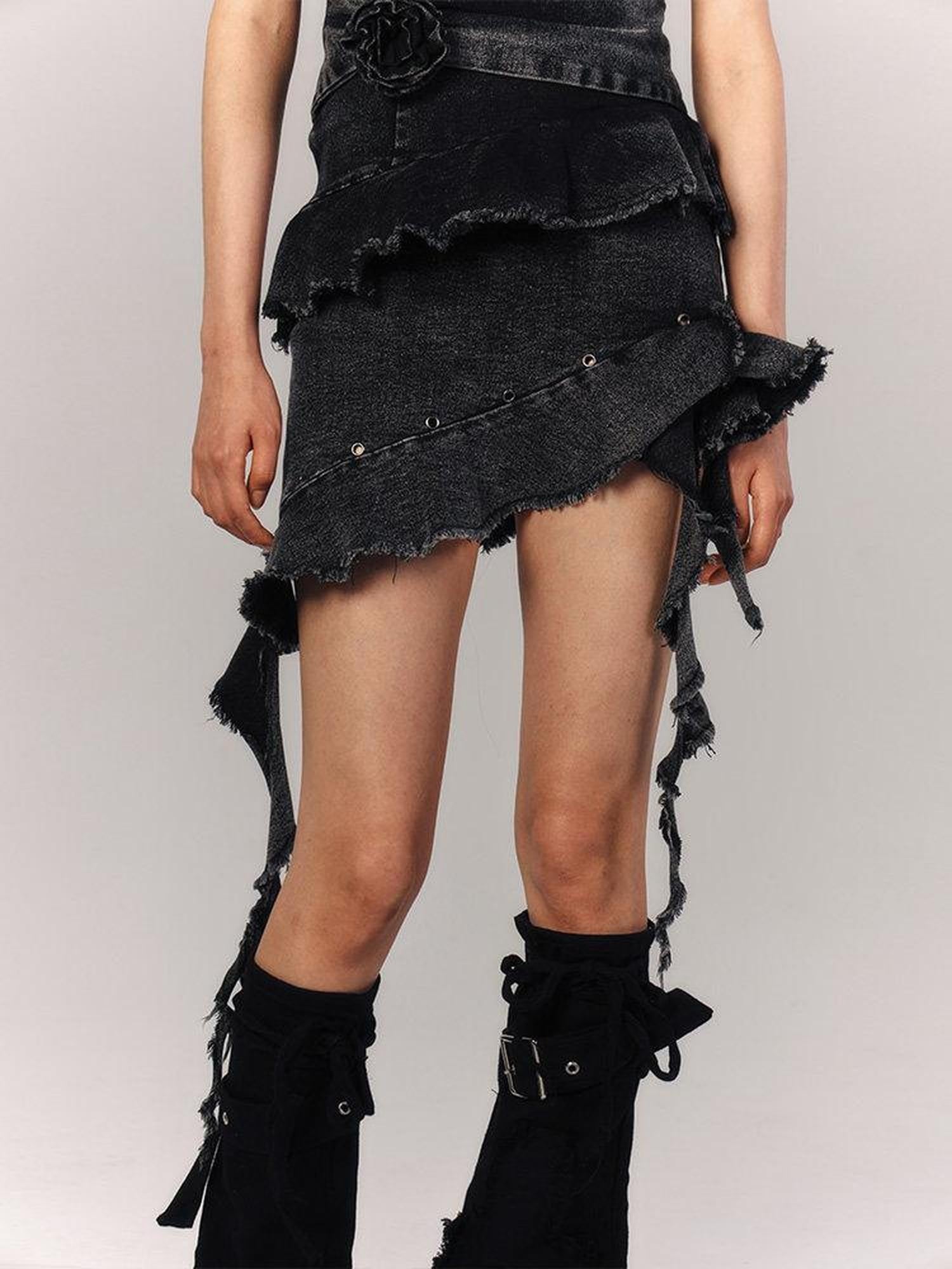 YUKAHOUSE Black Rose Ribbon Sleeveless Vintage Women's Cotton Blend Halter Mini Dresses