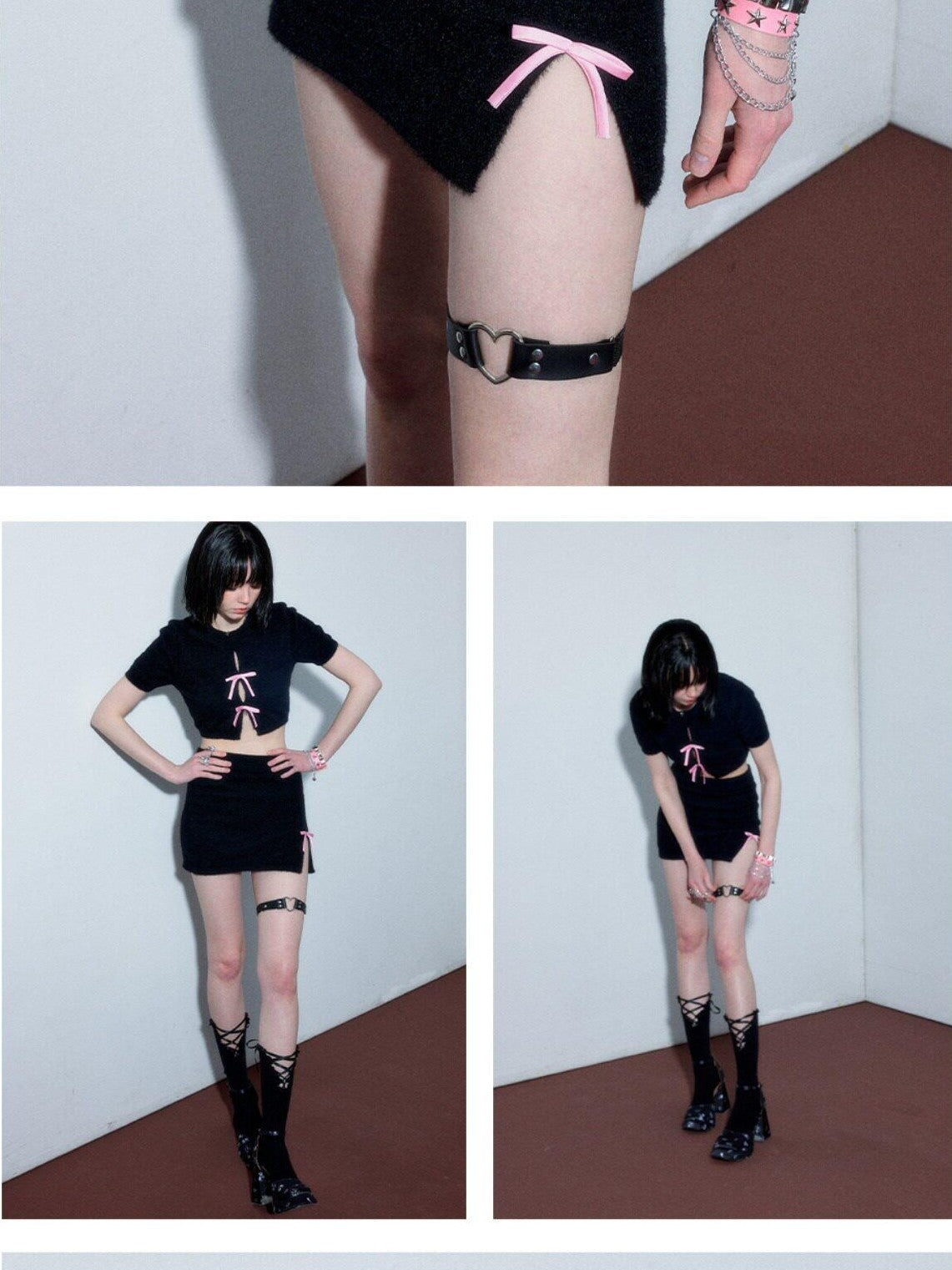 YUKAHOUSE Black Short Sleeve Tee Hip Hugging Pencil Women's Matching Skirt Sets