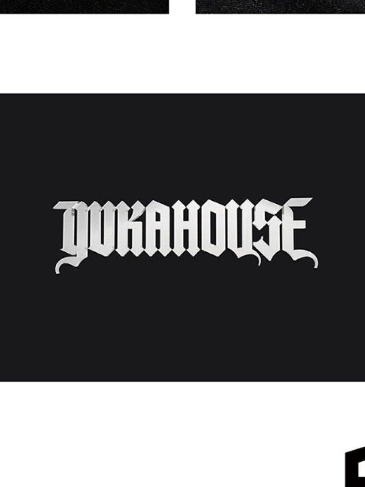YUKAHOUSE Black Vintage Distressed High Waist Loose Women's Denim Wide-leg Jeans