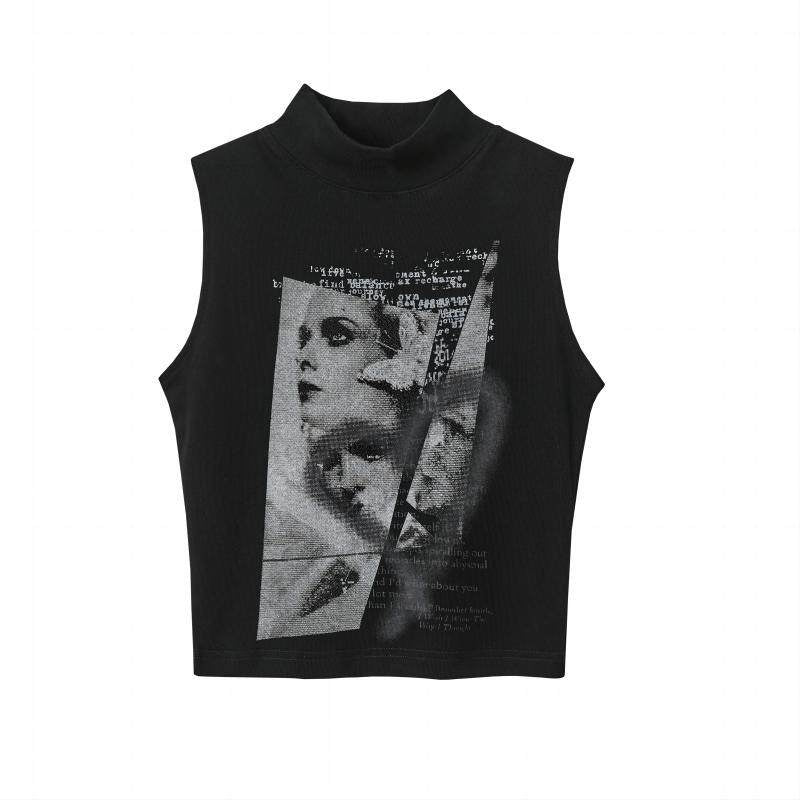 YUKAHOUSE_Black_White_High_Neck_Printed_Cropped_Slim_Fit_Women's_Cotton_Blend_Tank_Tops_718127393207_MISSTT