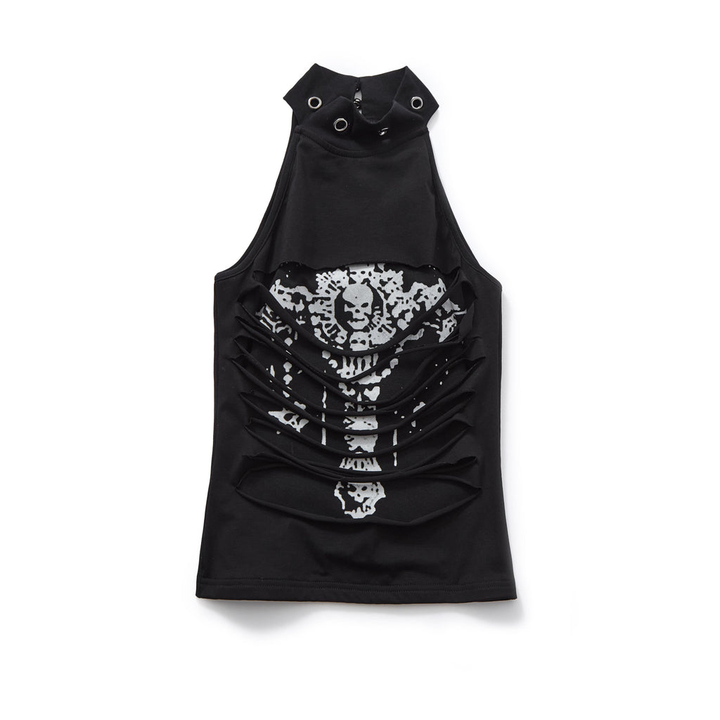 YUKAHOUSE_Cropped_Punk_Skull_Print_Stand_Collar_Women's_Cotton_Stretch_Halter_Tops_1046701017609_MISSTT