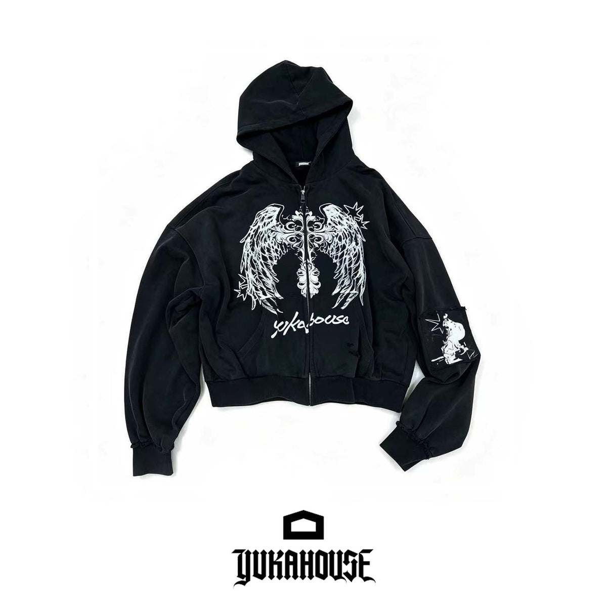 YUKAHOUSE_Distressed_Angel_Wings_Print_Dark_Women's_Cotton_Zip-up_Hoodies_1075492520940_MISSTT
