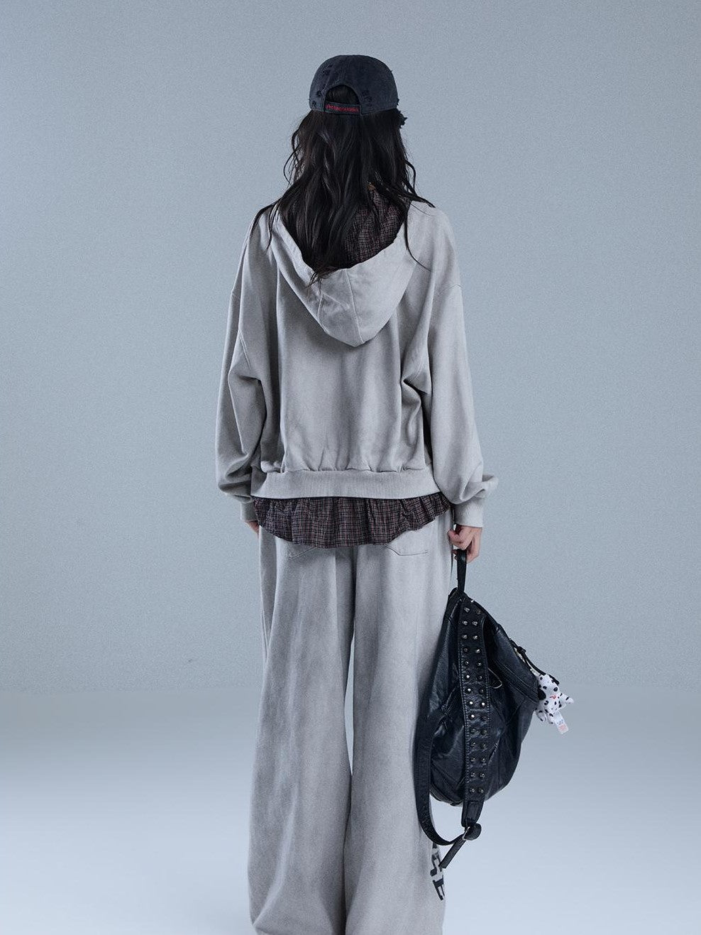 YUKAHOUSE Distressed Graphic American Style Women's Cotton Wide-leg Pants