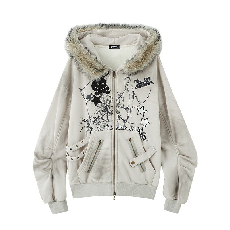 YUKAHOUSE_Gray_Rabbit_Ear_Hooded_Plush_Fleece_Lined_Women's_Cotton_Zip-up_Hoodies_835986986522_MISSTT