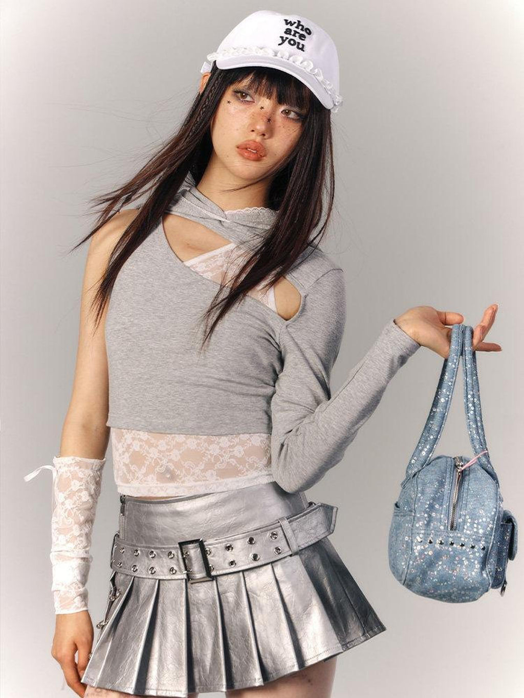 YUKAHOUSE Light Gray Sun Protective Thin Knit Hooded Women's Viscose Blend Hoodies
