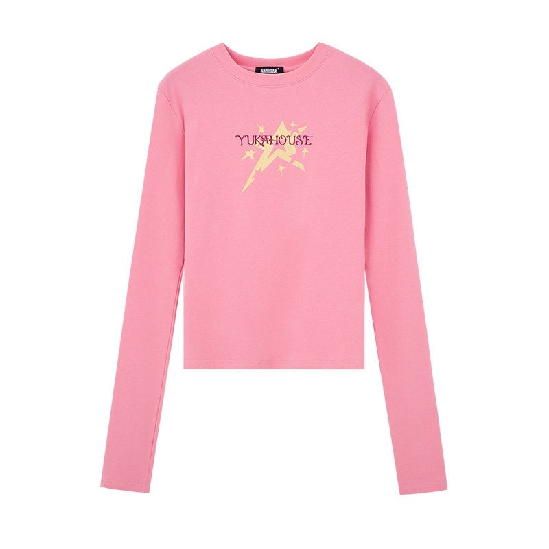 YUKAHOUSE_Retro_Mock_Neck_Print_Slim_Women's_Cotton_Stretch_Long_Sleeve_T-shirts_730000429931_MISSTT