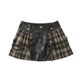 YUKAHOUSE_Retro_Punk_Plaid_Leather_Patchwork_Women's_Polyester_Mini_Skirts_822246132883_MISSTT