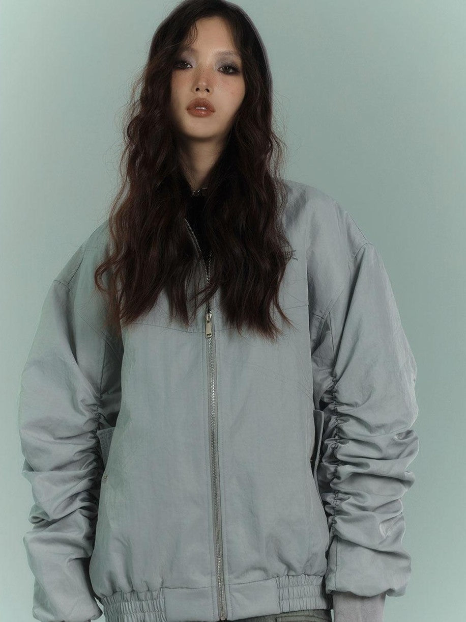 YUKAHOUSE Skull Star Hooded Zipper Padded Women's Bomber Baseball Jackets