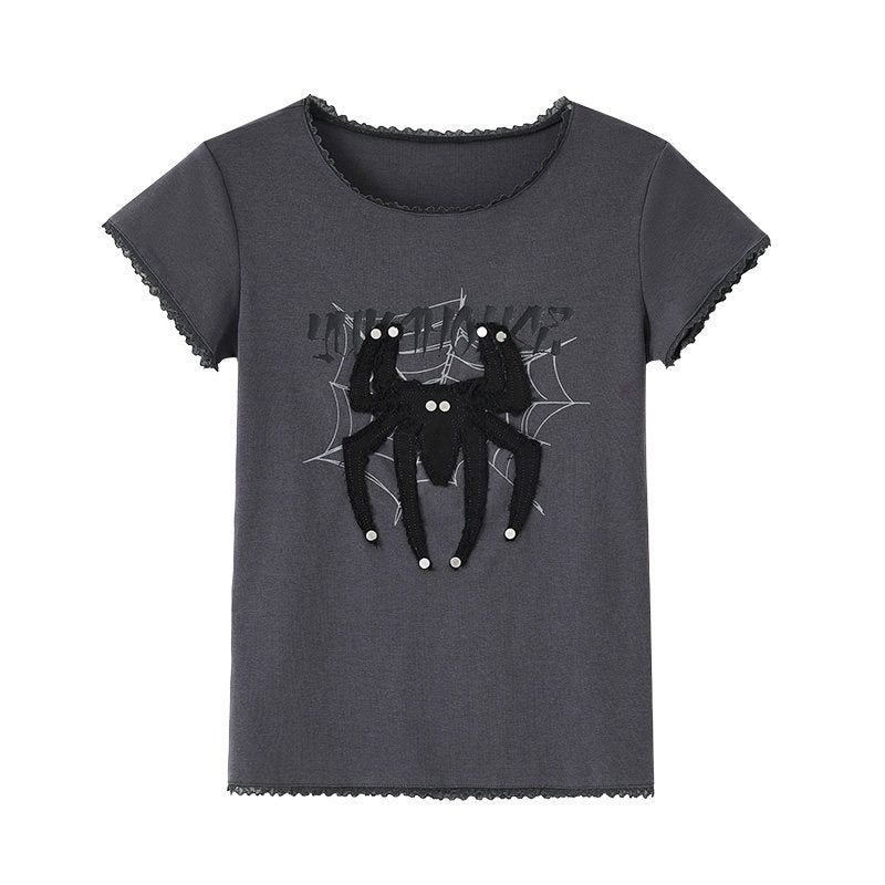 YUKAHOUSE_Vintage_Distressed_Spider_Slim_Fit_Women's_Cotton_Blend_Short_Sleeve_T-shirts_765116136427_MISSTT
