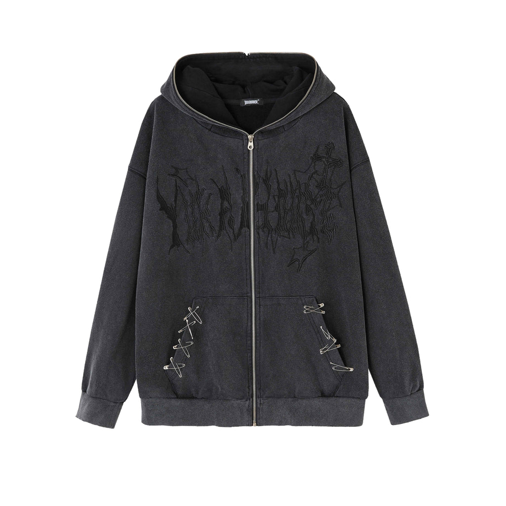 YUKAHOUSE_Washed_Black_Cat_Ear_Safety_Pin_Street_Style_Women's_Cotton_Blend_Zip-up_Hoodies_979323405311_MISSTT