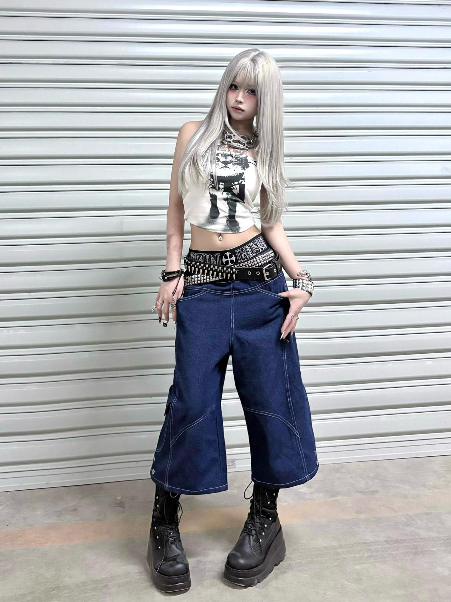 PAIKI 100 Percent Cotton Loose Fit Pocket Topstitch Mid Rise Men Casual Short Trousers
