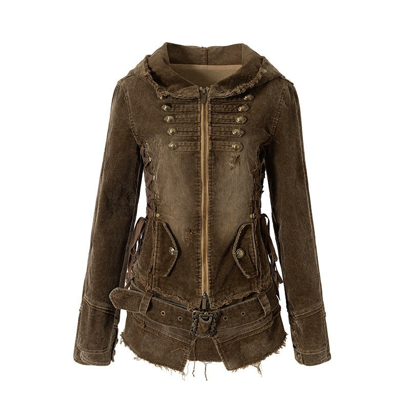 NO_ROMANCE_Detachable_Vintage_Slim_Corduroy_Zipper_Hooded_Women_Khaki_Pure_Cotton_Hoodies_MISSTT