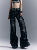 Frustration_Garden_Washed_Low_Rise_Slim_Fit_Pocket_Detail_For_Women_Dark_Denim_Flare_Jeans_MISSTT