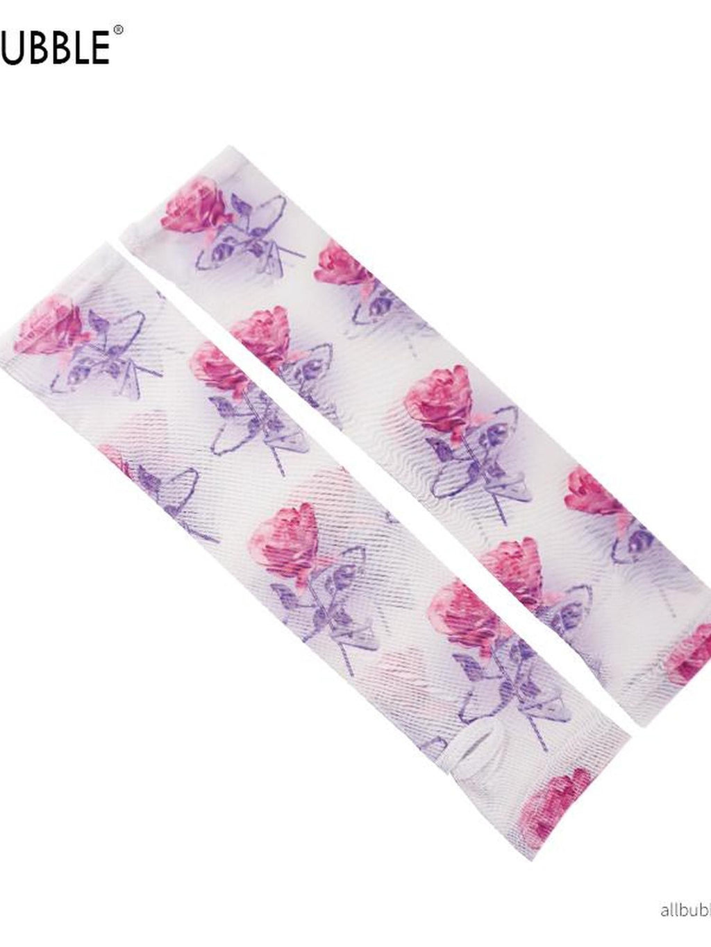 allbubble 3d Rose Y2k Mesh Digital Print Women's Polyester Arm Warmers