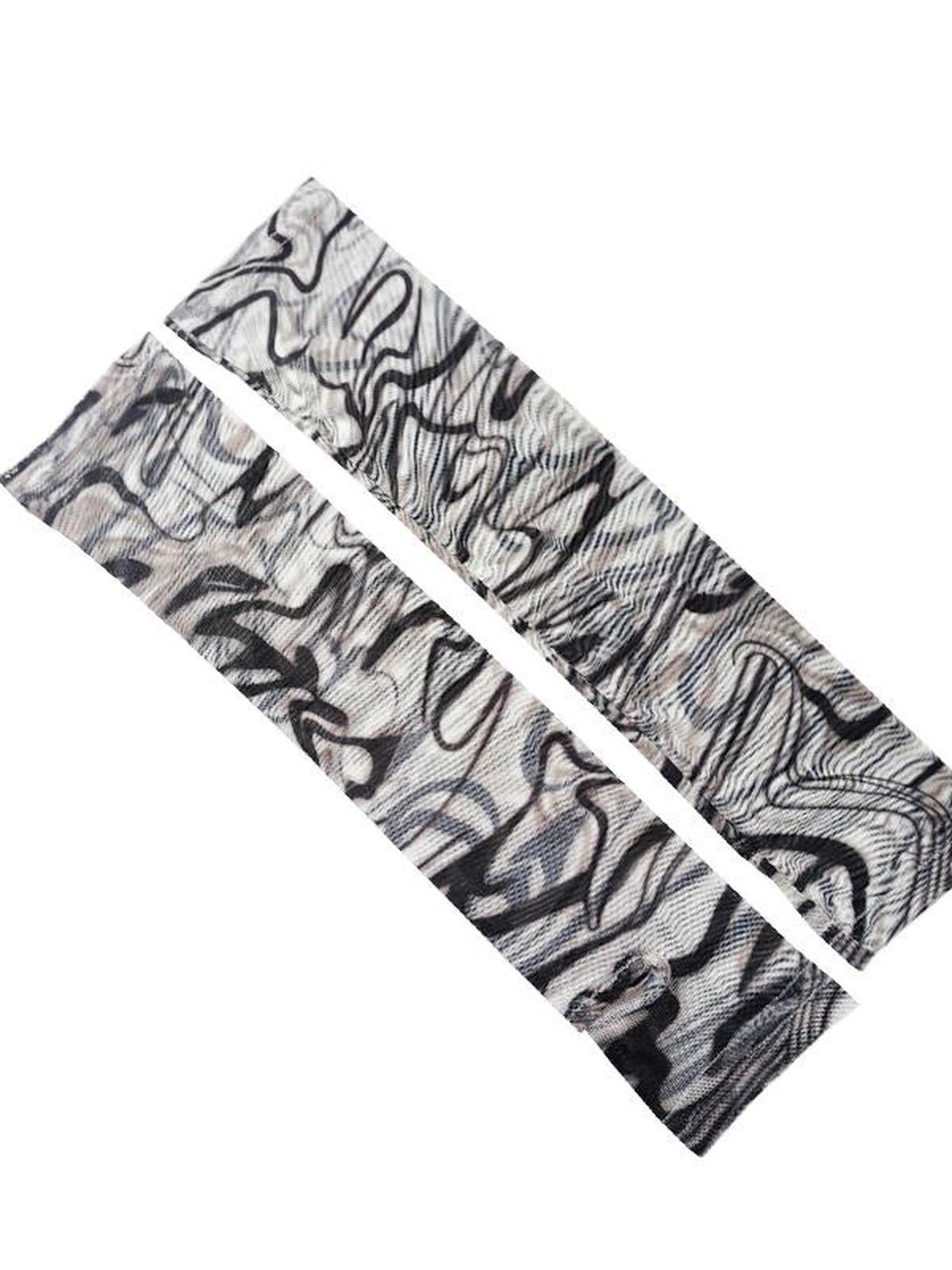 allbubble 3d Rose Y2k Mesh Digital Print Women's Polyester Arm Warmers