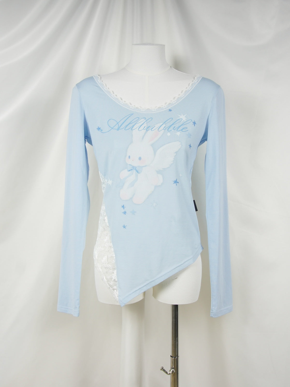 allbubble_Cute_Light_Blue_Cartoon_Print_Lace_Modal_Women's_Long_Sleeve_T-shirts_1016087540043_MISSTT