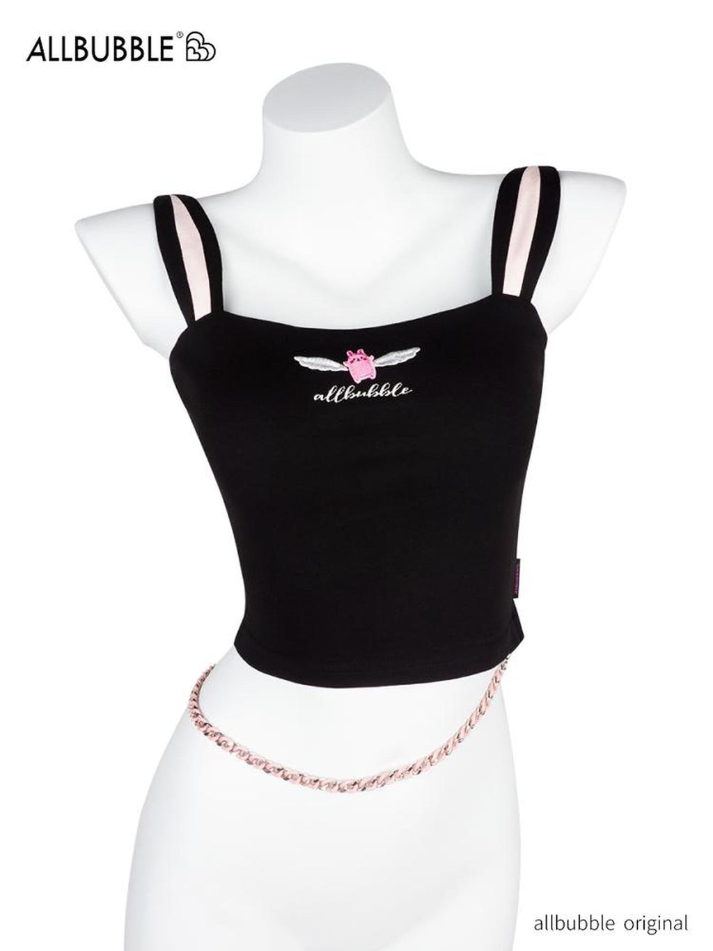 allbubble Embroidered Bunny Ear Metal Waist Chain Women's Cotton Camisoles