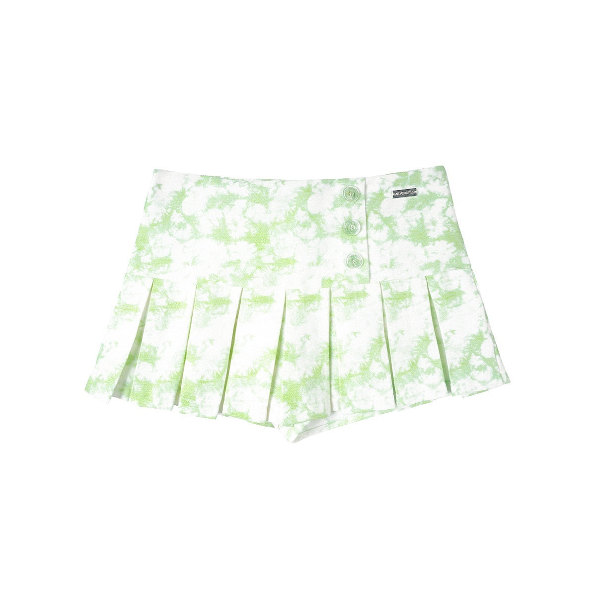 allbubble_Mint_Green_Ombre_Pleated_Low_Rise_A_Line_Women's_Polyester_Skorts_768507534489_MISSTT