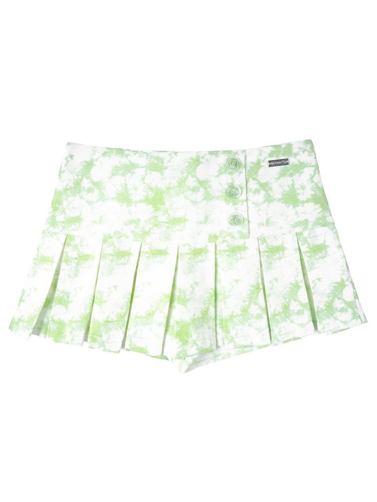 allbubble Mint Green Ombre Pleated Low Rise A Line Women's Polyester Skorts