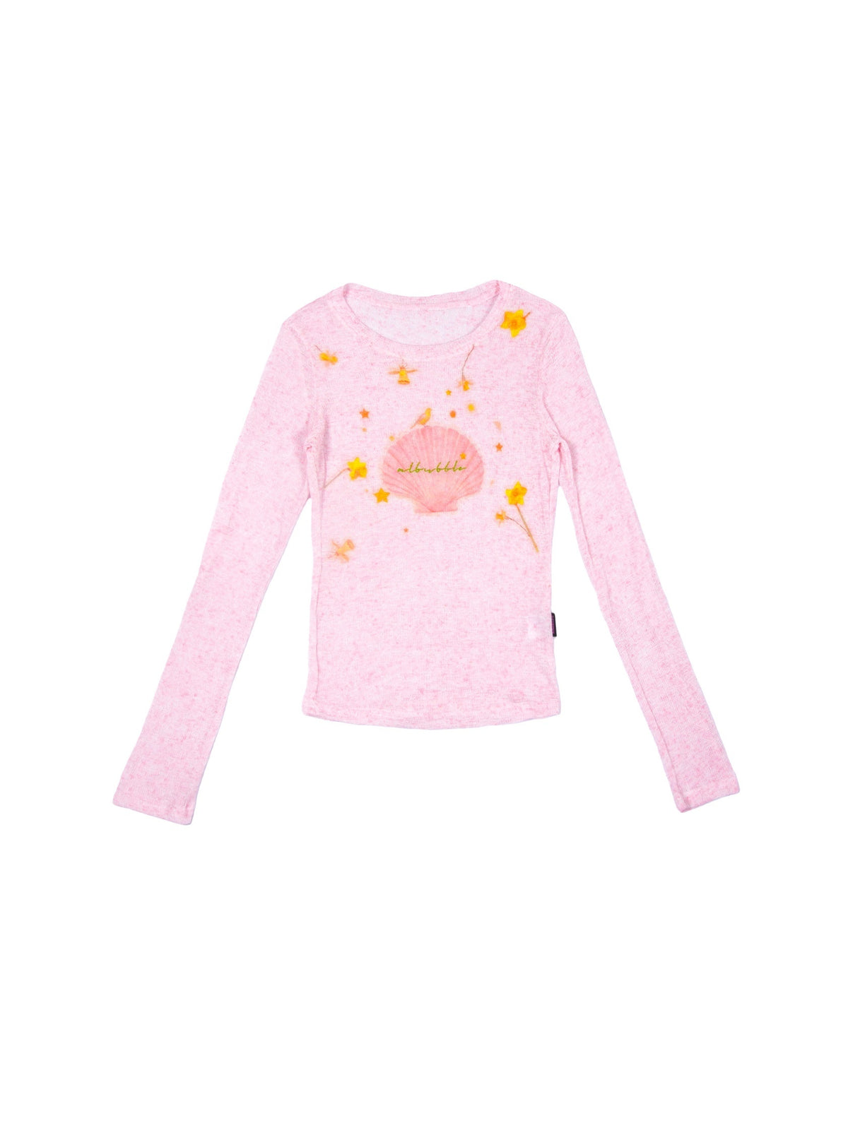 allbubble_Pink_Shell_Print_Embroidered_Women's_Polyester_Linen_Long_Sleeve_T-shirts_1000804409087_MISSTT