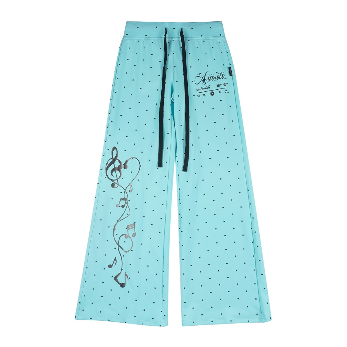 allbubble_Polka_Dot_Print_Flared_Women's_Cotton_Sweatpants_1076395303655_MISSTT